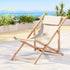Gardeon Outdoor Deck Chair Wooden Sun Lounge Folding Beach Patio Furniture Beige | Furniture > Outdoor > Outdoor Sofas & Lounge Sets