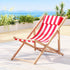 Gardeon Outdoor Deck Chair Wooden Sun Lounge Folding Beach Patio Furniture Red | Outdoorium