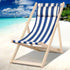 Gardeon Outdoor Deck Chair Wooden Sun Lounger Folding Beach Patio Furniture Blue | Furniture > Outdoor > Outdoor Sofas & Lounge Sets