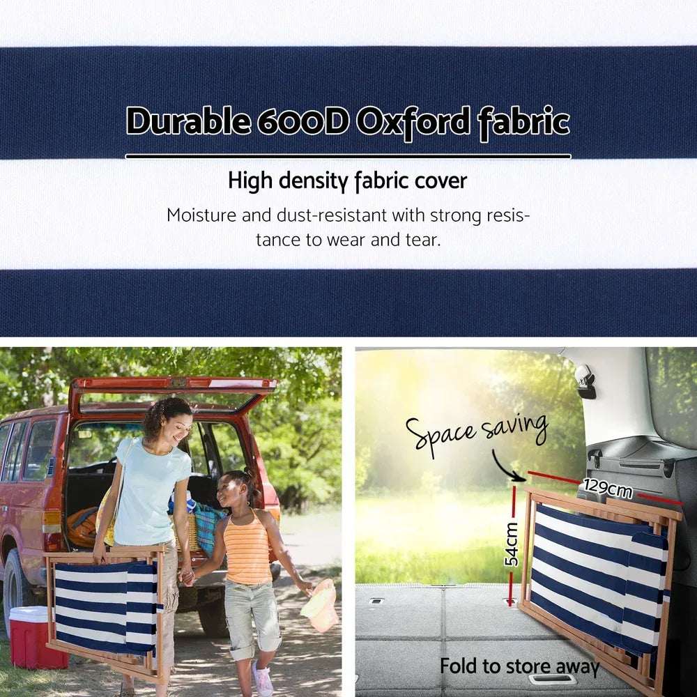 Gardeon Outdoor Deck Chair Wooden Sun Lounger Folding Beach Patio Furniture Blue | Furniture > Outdoor > Outdoor Sofas & Lounge Sets
