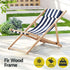 Gardeon Outdoor Deck Chair Wooden Sun Lounger Folding Beach Patio Furniture Blue | Furniture > Outdoor > Outdoor Sofas & Lounge Sets