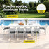 Gardeon Outdoor Dining Set 11PCS Aluminum Extendable Table and Chairs Patio Furniture White | Furniture > Outdoor > Outdoor Dining Sets