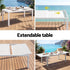 Gardeon Outdoor Dining Set 11PCS Aluminum Extendable Table and Chairs Patio Furniture White | Furniture > Outdoor > Outdoor Dining Sets