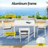 Gardeon Outdoor Dining Set 5 Piece Aluminum Extendable Table Setting White | Outdoorium