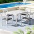 Gardeon Outdoor Dining Set 5 Piece Aluminum Extendable Table Setting White | Outdoorium