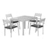 Gardeon Outdoor Dining Set 5 Piece Aluminum Extendable Table Setting White | Outdoorium