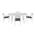 Gardeon Outdoor Dining Set 5 Piece Aluminum Extendable Table Setting White | Outdoorium