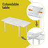 Gardeon Outdoor Dining Set 5 Piece Aluminum Extendable Table Setting White | Outdoorium