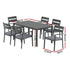 Gardeon Outdoor Dining Set 7 Piece Aluminum Table Chairs Setting Black | Outdoorium