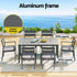Gardeon Outdoor Dining Set 7 Piece Aluminum Table Chairs Setting Black | Outdoorium