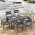 Gardeon Outdoor Dining Set 7 Piece Aluminum Table Chairs Setting Black | Outdoorium