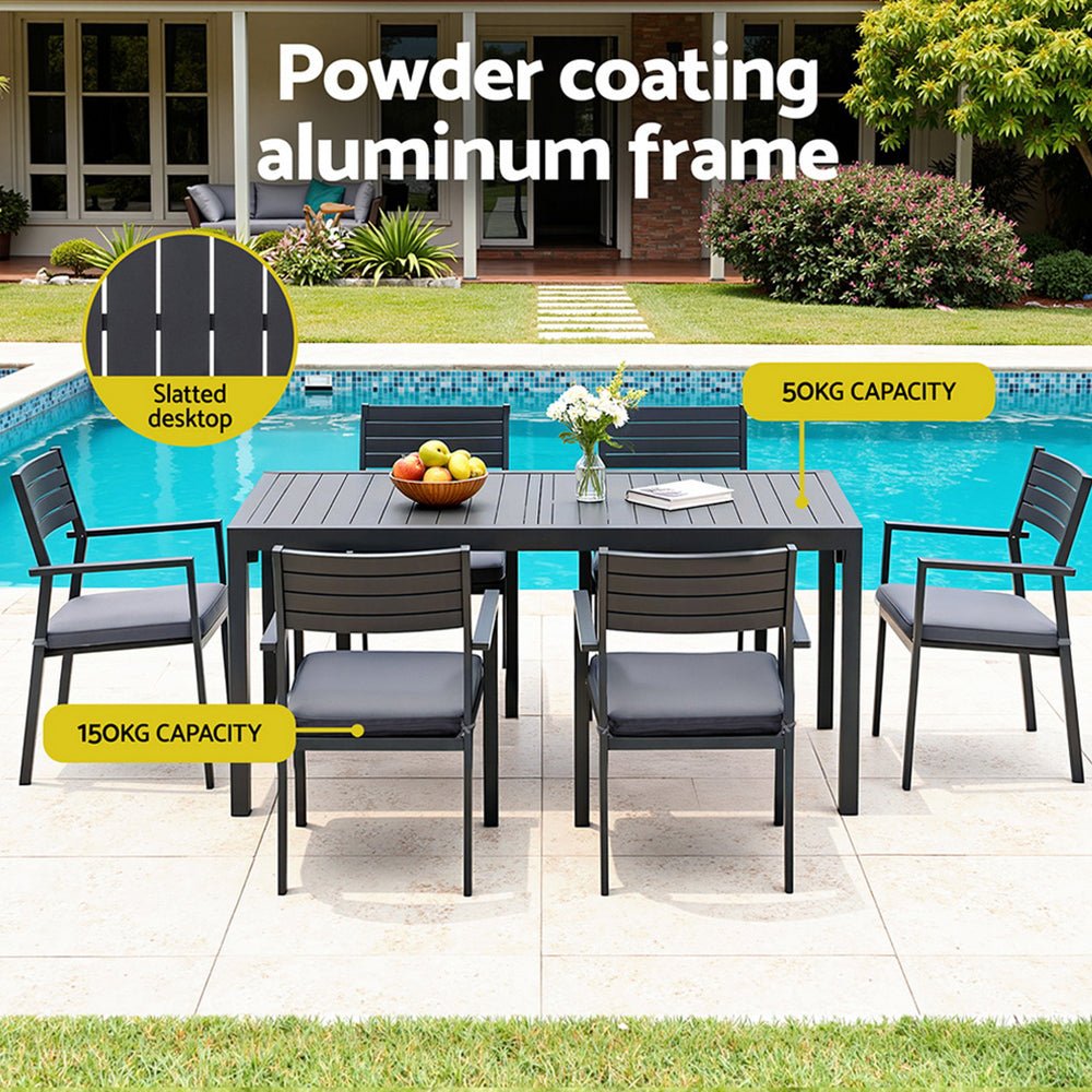 Gardeon Outdoor Dining Set 9PCS Aluminum Extendable Table Chairs Patio Furniture | Outdoorium
