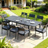 Gardeon Outdoor Dining Set 9PCS Aluminum Extendable Table Chairs Patio Furniture | Furniture > Outdoor > Outdoor Dining Sets