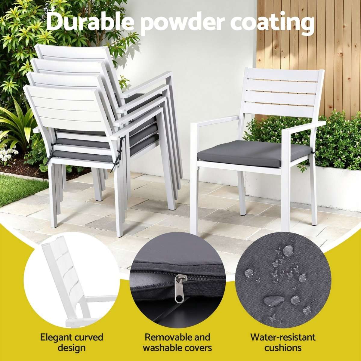 Gardeon Outdoor Dining Set 9PCS Aluminum Extendable Table Chairs Patio Furniture | Furniture > Outdoor > Outdoor Dining Sets