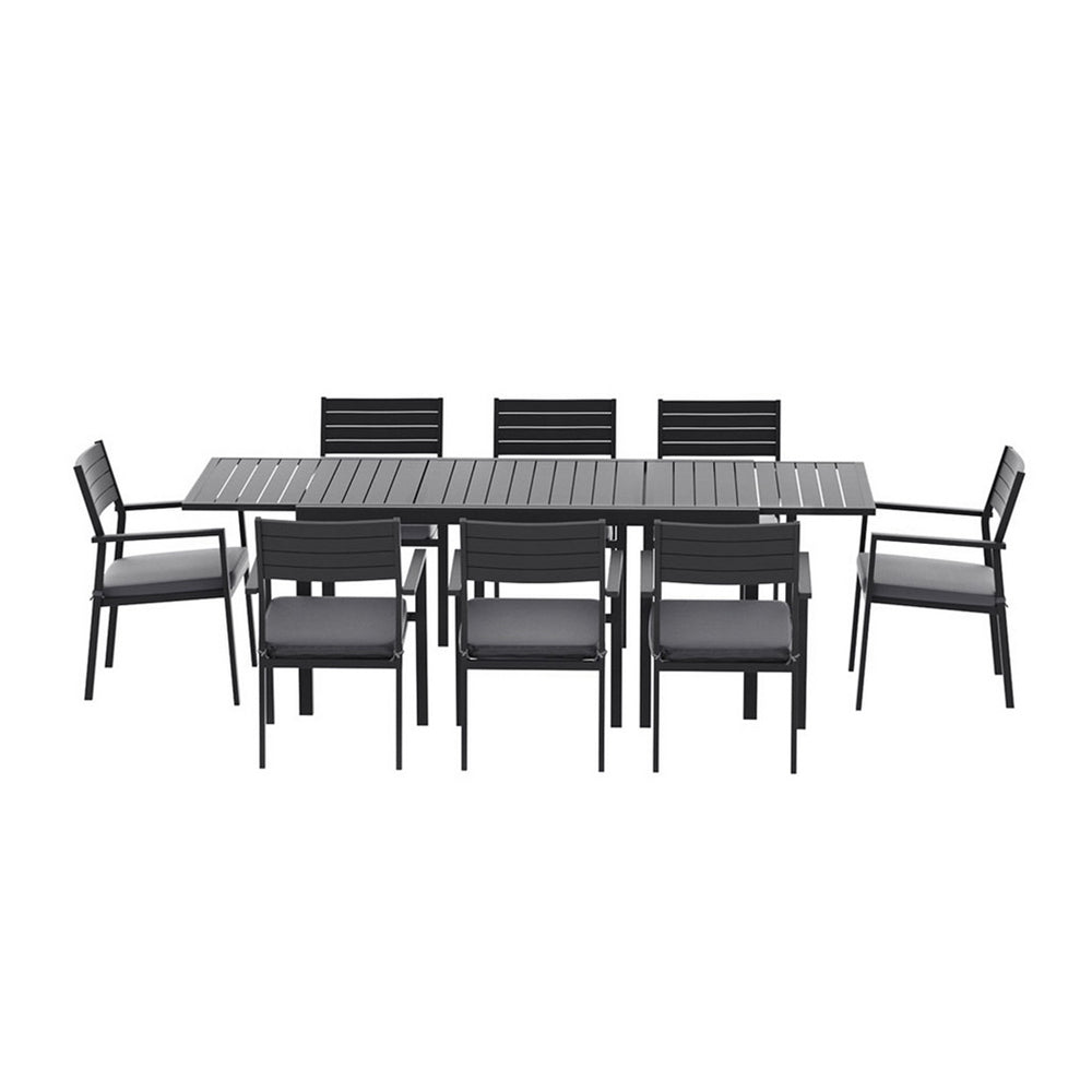 Gardeon Outdoor Dining Set 9PCS Aluminum Extendable Table Chairs Patio Furniture | Outdoorium
