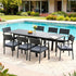 Gardeon Outdoor Dining Set 9PCS Aluminum Extendable Table Chairs Patio Furniture | Outdoorium