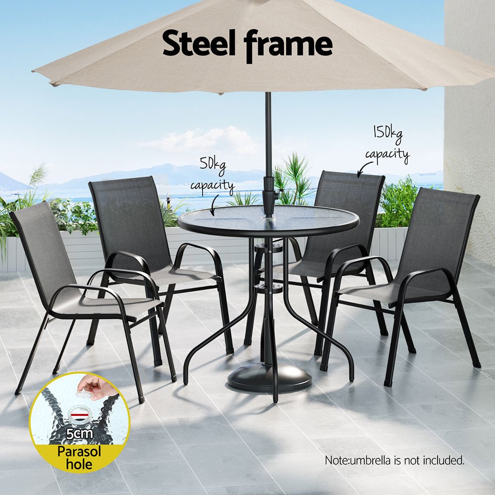 Gardeon Outdoor Dining Set Table and Chairs Patio Garden Furniture Bistro Set - Outdoorium