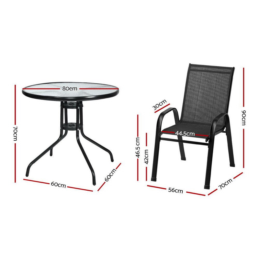 Gardeon Outdoor Dining Set Table and Chairs Patio Garden Furniture Bistro Set - Outdoorium