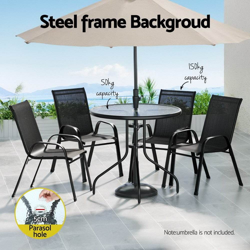 Gardeon Outdoor Dining Set Table and Chairs Patio Garden Furniture Bistro Set - Outdoorium