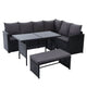 Gardeon Outdoor Furniture Dining Setting Sofa Set Lounge Wicker 8 Seater Black | Outdoorium