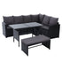 Gardeon Outdoor Furniture Dining Setting Sofa Set Lounge Wicker 8 Seater Black - Outdoorium