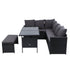 Gardeon Outdoor Furniture Dining Setting Sofa Set Lounge Wicker 8 Seater Black - Outdoorium