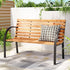 Gardeon Outdoor Garden Bench Seat 120cm Wooden Steel 2 Seater Patio Furniture Natural | Outdoorium