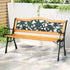 Gardeon Outdoor Garden Bench Seat 126cm Wooden Cast Iron 3 Seater Patio Furniture | Outdoorium
