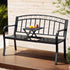 Gardeon Outdoor Garden Bench Seat Loveseat Steel Foldable Table Patio Furniture Black | Outdoorium