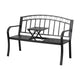 Gardeon Outdoor Garden Bench Seat Loveseat Steel Foldable Table Patio Furniture Black | Outdoorium