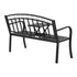 Gardeon Outdoor Garden Bench Seat Loveseat Steel Foldable Table Patio Furniture Black - Outdoorium