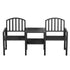 Gardeon Outdoor Garden Bench Seat Loveseat Steel Table Chairs Patio Furniture Black - Outdoorium