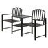 Gardeon Outdoor Garden Bench Seat Loveseat Steel Table Chairs Patio Furniture Black - Outdoorium