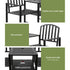 Gardeon Outdoor Garden Bench Seat Loveseat Steel Table Chairs Patio Furniture Black - Outdoorium