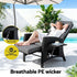 Gardeon Outdoor Recliner Chairs Sun lounge Wicker Lounger Patio Furniture Adjustable Black | Furniture > Outdoor > Outdoor Chairs