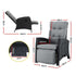 Gardeon Outdoor Recliner Chairs Sun lounge Wicker Lounger Patio Furniture Adjustable Black | Furniture > Outdoor > Outdoor Chairs