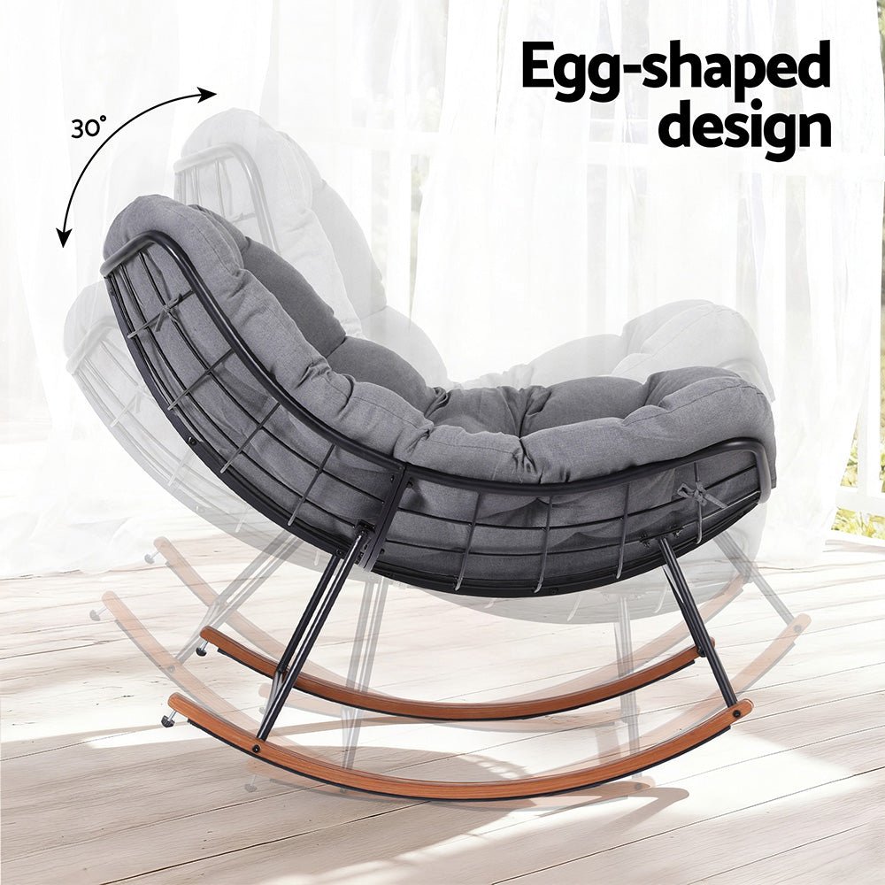 Gardeon Outdoor Rocking Chair Furniture Papasan Recliner Garden Patio Lounge Setting | Outdoorium