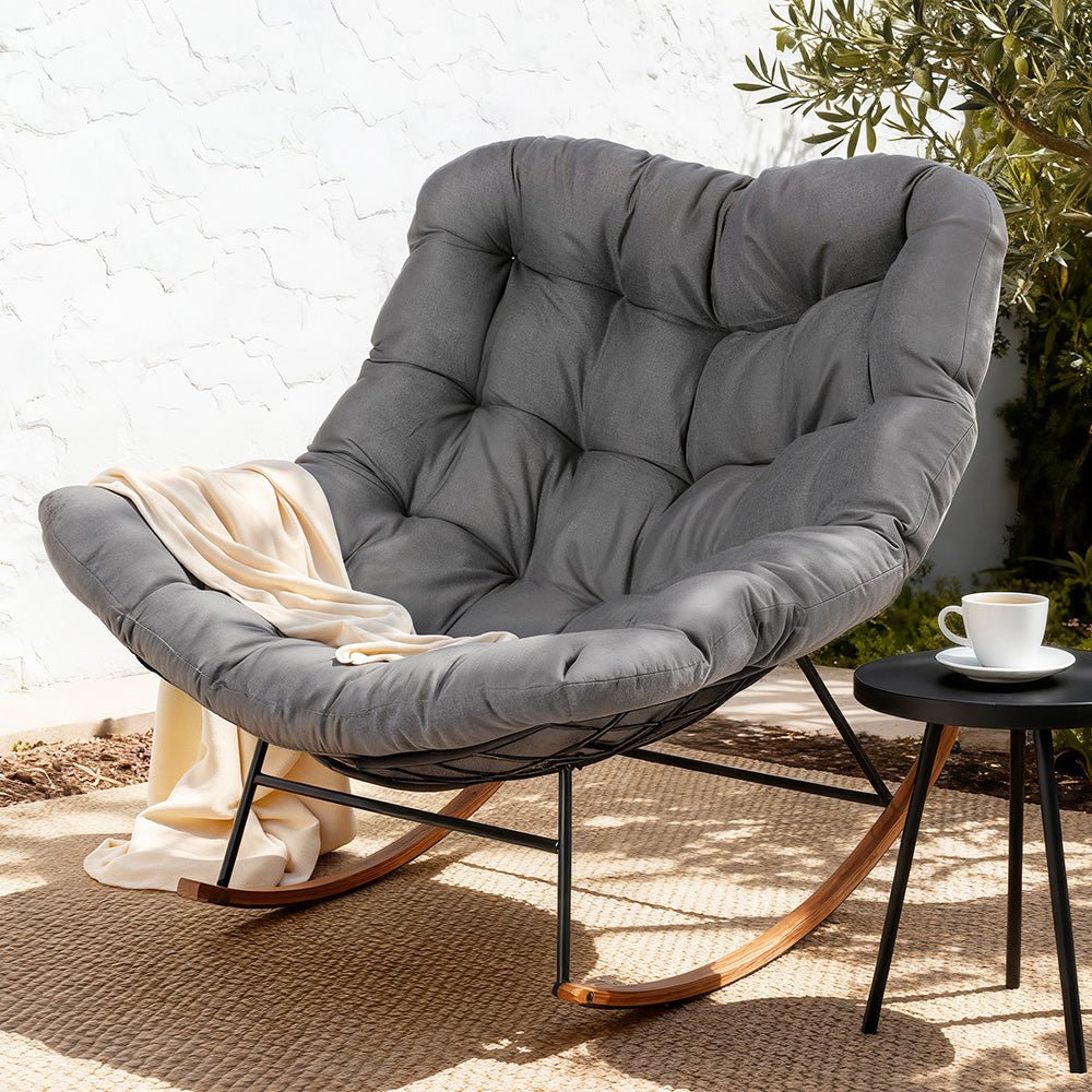 Gardeon Outdoor Rocking Chair Furniture Papasan Recliner Garden Patio Lounge Setting | Outdoorium