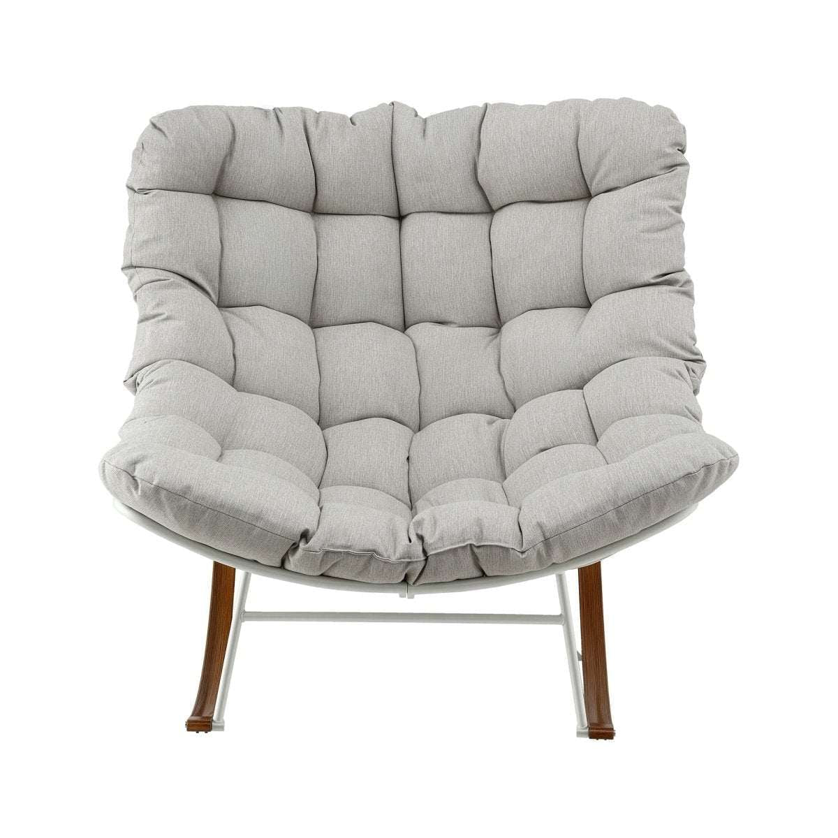 Gardeon Outdoor Rocking Chair Furniture Papasan Recliner Garden Patio Lounge Setting White | Furniture > Outdoor > Outdoor Chairs