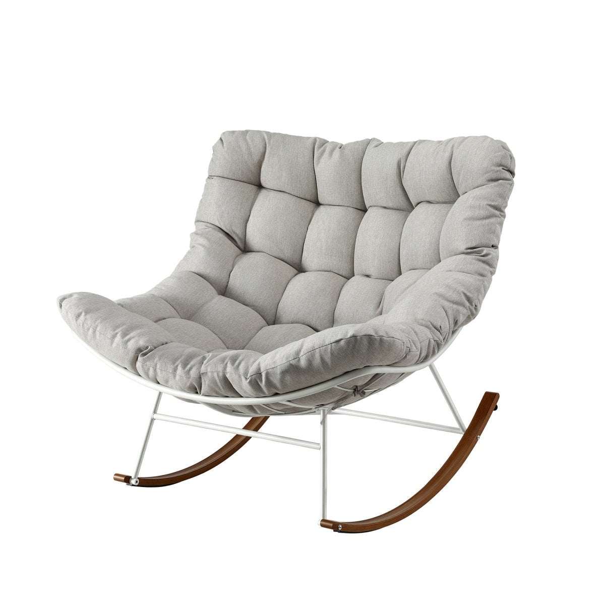 Gardeon Outdoor Rocking Chair Furniture Papasan Recliner Garden Patio Lounge Setting White | Furniture > Outdoor > Outdoor Chairs