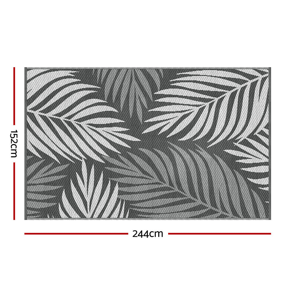 Gardeon Outdoor Rugs 152x244cm Large Carpet Reversible Area Mat PP Dual - Sided Patio Rug Leaf | Outdoorium