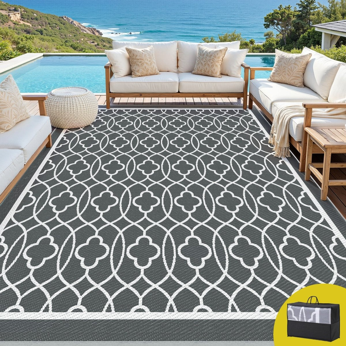 Gardeon Outdoor Rugs 274x366cm Large Carpet Reversible Area Mat PP Dual - Sided Patio Rug | Home & Garden > Rugs > Outdoor Rugs