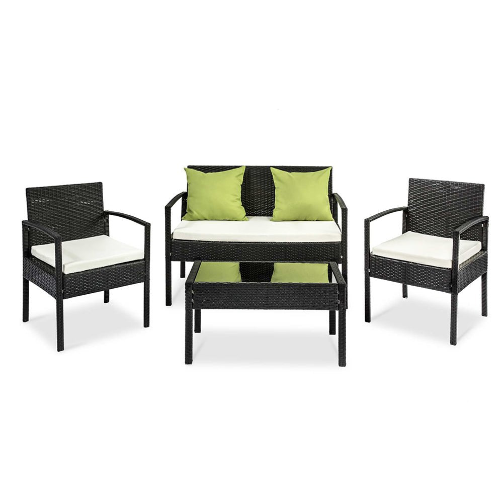 Gardeon Outdoor Sofa Set Wicker Lounge Setting Table and Chairs Patio Furniture - Outdoorium