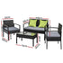 Gardeon Outdoor Sofa Set Wicker Lounge Setting Table and Chairs Storage Cover - Outdoorium