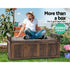 Gardeon Outdoor Storage Bench Box Wooden Garden Toy Tool Shed Patio Furniture Charcoal - Outdoorium
