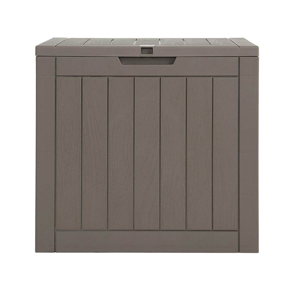 Gardeon Outdoor Storage Box 118L Container Lockable Indoor Garden Toy Tool Shed Grey | Outdoorium