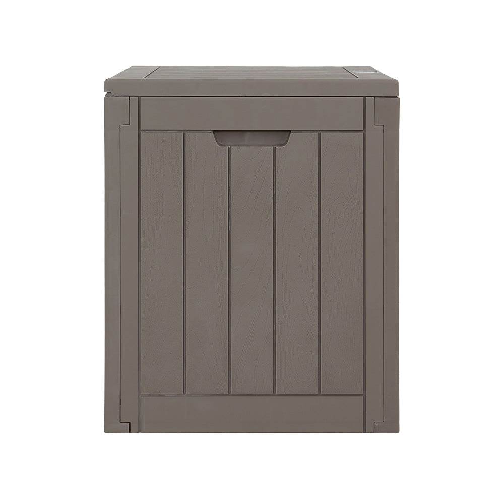 Gardeon Outdoor Storage Box 118L Container Lockable Indoor Garden Toy Tool Shed Grey | Outdoorium