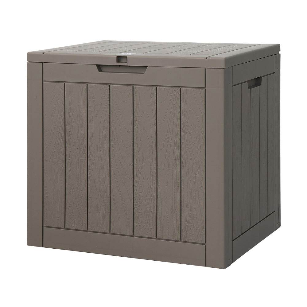 Gardeon Outdoor Storage Box 118L Container Lockable Indoor Garden Toy Tool Shed Grey | Outdoorium
