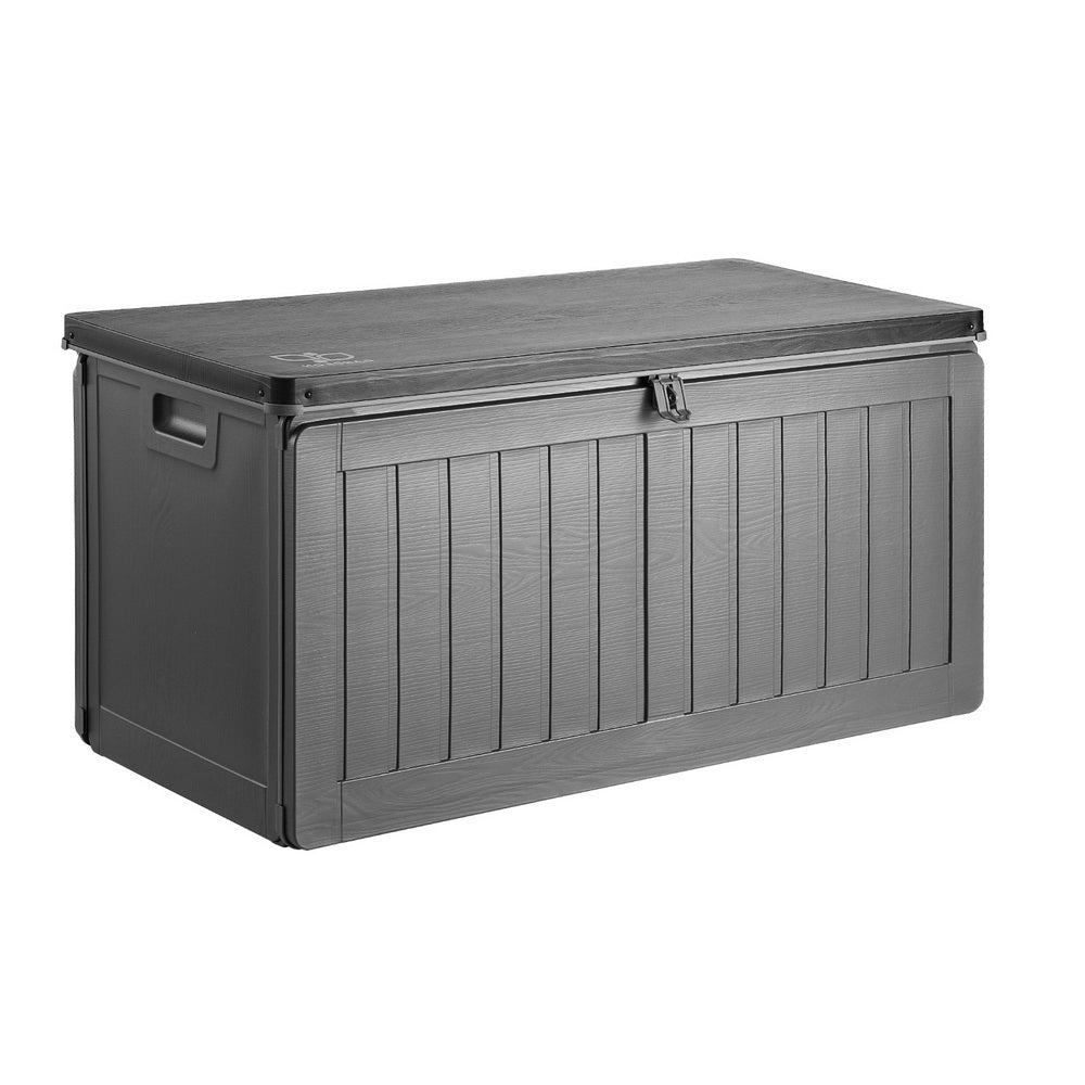 Gardeon Outdoor Storage Box 190L Container Lockable Garden Bench Tool Shed Black - Outdoorium