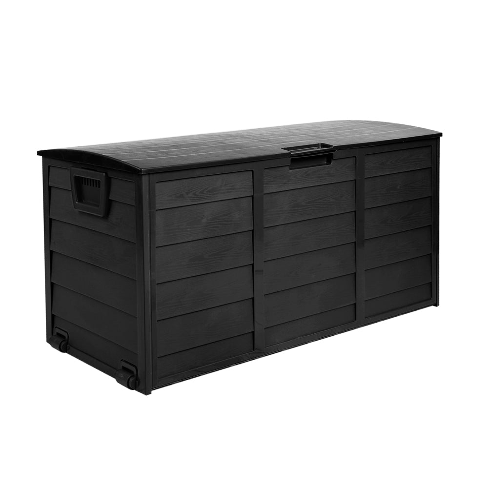 Gardeon Outdoor Storage Box 290L Lockable Organiser Garden Deck Shed All Black - Outdoorium